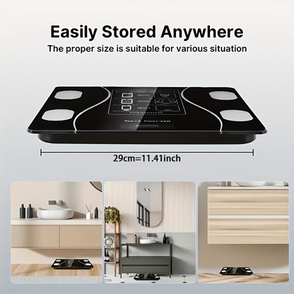 Digital Bathroom Scale with Backlit LED Display, Tempered Glass, 400lb/180kg Capacity