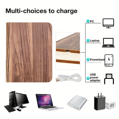 Moktan Sabai Folding Book Lamp – Rechargeable LED Bedside Light, 3-Color Portable Night Light