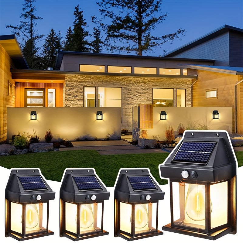 Moktan Sabai Solar Wall Lights Outdoor – Motion Sensor Dusk to Dawn LED for Yard, Door, Garden