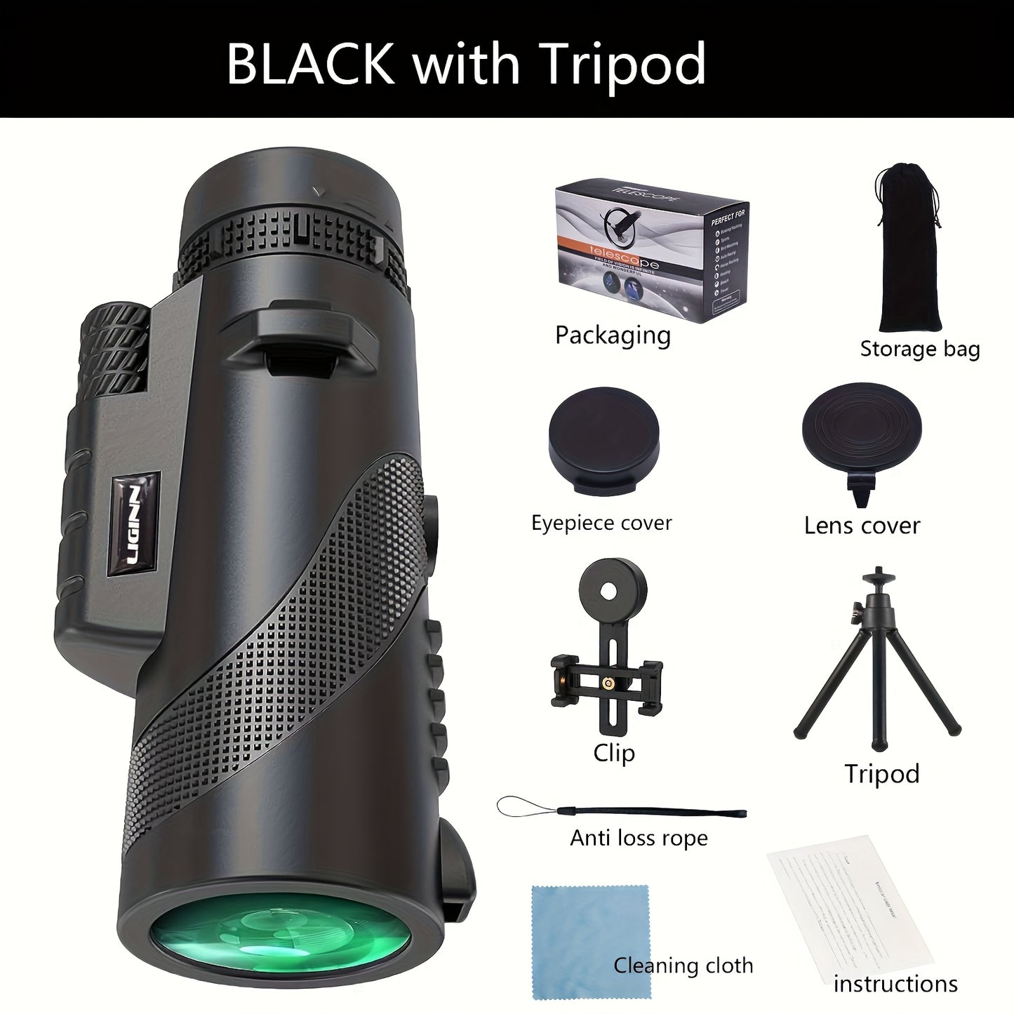 10x42 Monocular Telescope for Adults, HD Portable Scope for Bird Watching & Hiking