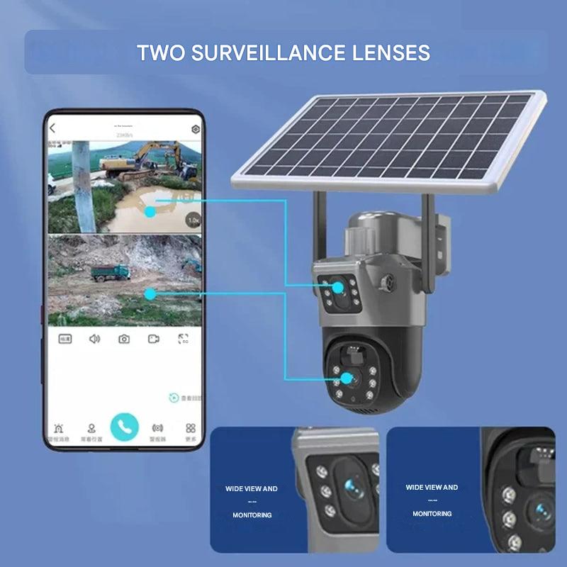 Moktan Sabai DualGuard Solar 4K Wireless Security Camera with Triple Lens & 10x Zoom