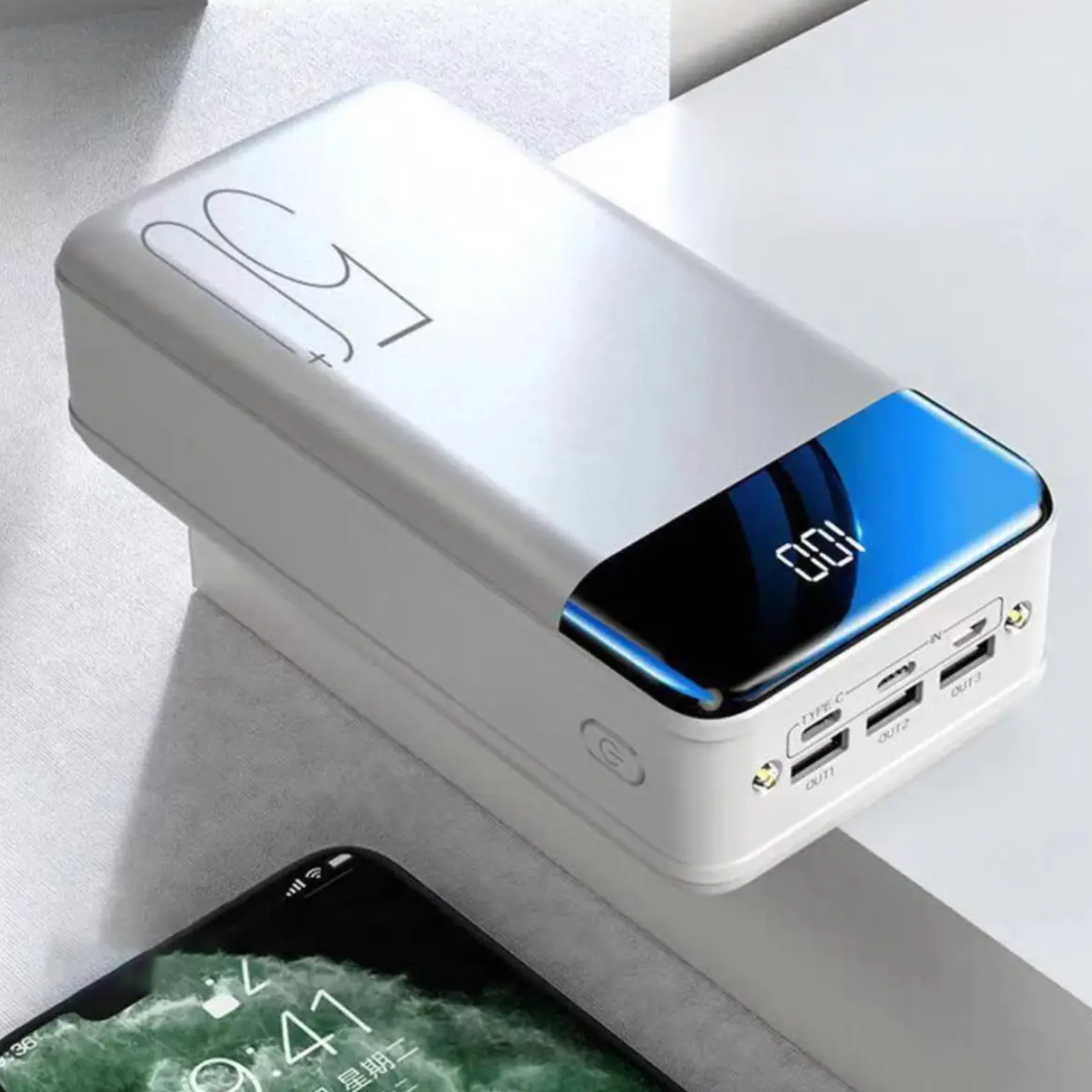 Moktan Sabai 50000mAh Portable Power Bank High Capacity Fast Charging Multi-Device White