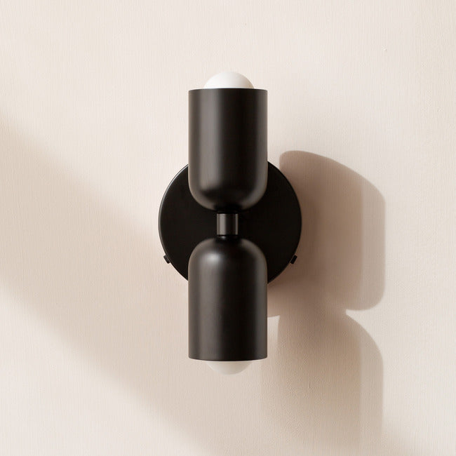 Moktan Sabai Modern Minimalist Cylinder LED Wall Sconce Iron Indoor Wall Light Black Black Black