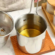 Moktan Sabai Mini Deep Fryer Stainless Steel Frying Pot with Basket for Gas Induction Stove