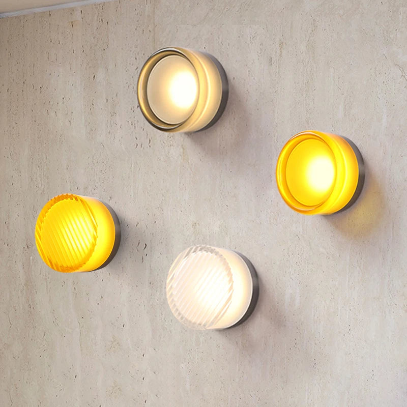 Moktan Sabai Nordic Acrylic Dimple LED Wall Sconce 1-Light 3-Color Adjustable