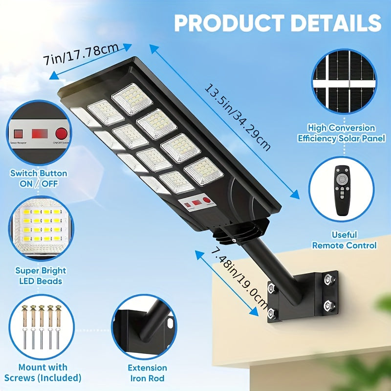 400 LED Solar Floodlights (2-Pack) - Waterproof with Motion Sensor