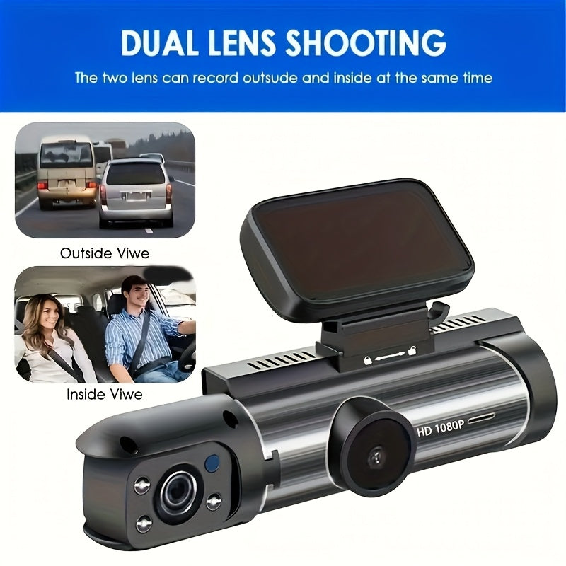 Dash Cam for Rideshare Drivers - Front & Cabin Cam with IR Night Vision
