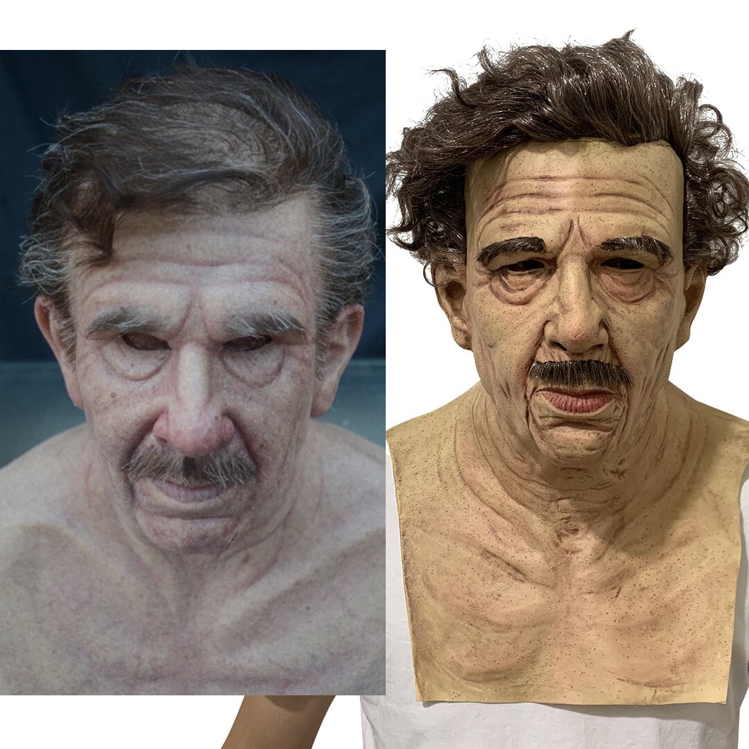 Moktan Sabai Realistic Old Man Halloween Mask C