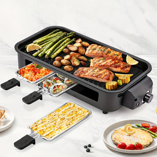 1500W Smokeless Indoor Grill with Hot Pot – Non-Stick Griddle, Temp Control, BBQ