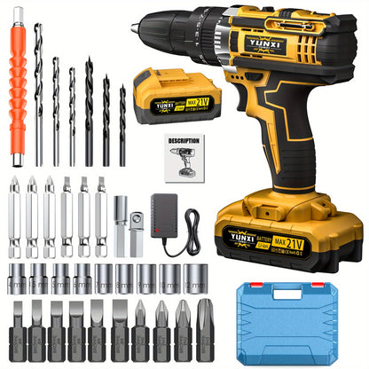 21V Cordless Impact Wrench Drill – Brushless, 4000mAh, Kit w/ Case & Sockets