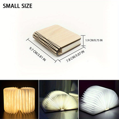 Moktan Sabai Folding Book Lamp – Rechargeable LED Bedside Light, 3-Color Portable Night Light