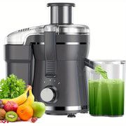 Moktan Sabai 500W Juicer Machine for Fruits & Veggies – Wide Mouth, Stainless Steel, Easy Clean Gray