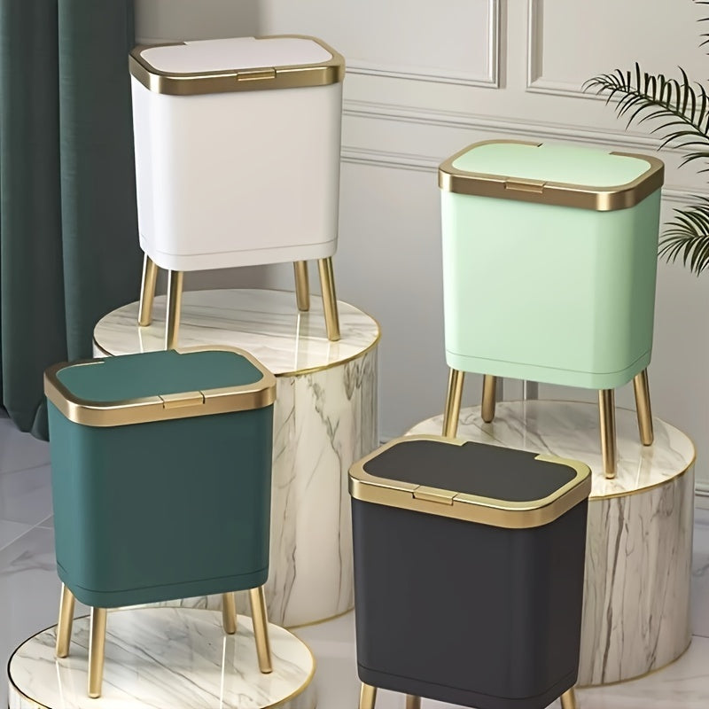 Moktan Sabai 15L Slim Trash Can with Lid Odor Sealing Bathroom Kitchen Bin