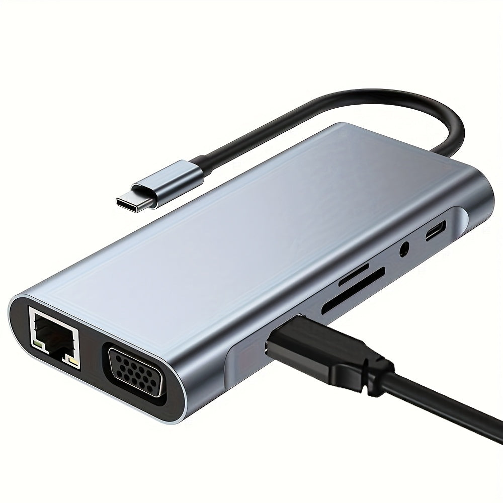 10-in-1 USB C Hub with 4K HDMI, 87W PD, USB 3.0 Docking Station for MacBook Pro/Air
