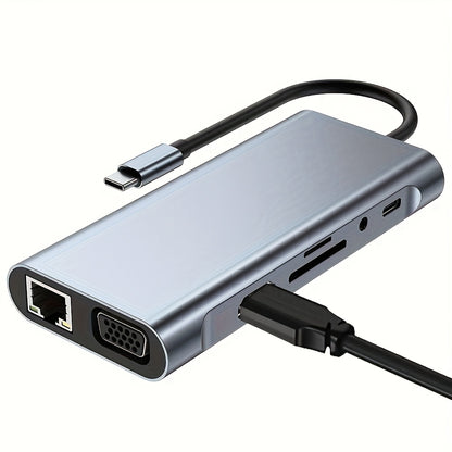 10-in-1 USB C Hub with 4K HDMI, 87W PD, USB 3.0 Docking Station for MacBook Pro/Air