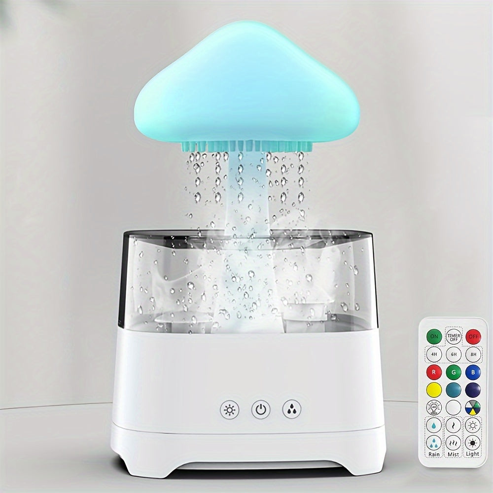 Moktan Sabai Rain Cloud Humidifier – 7-Color Aromatherapy Diffuser with Remote for Bedroom 1pc