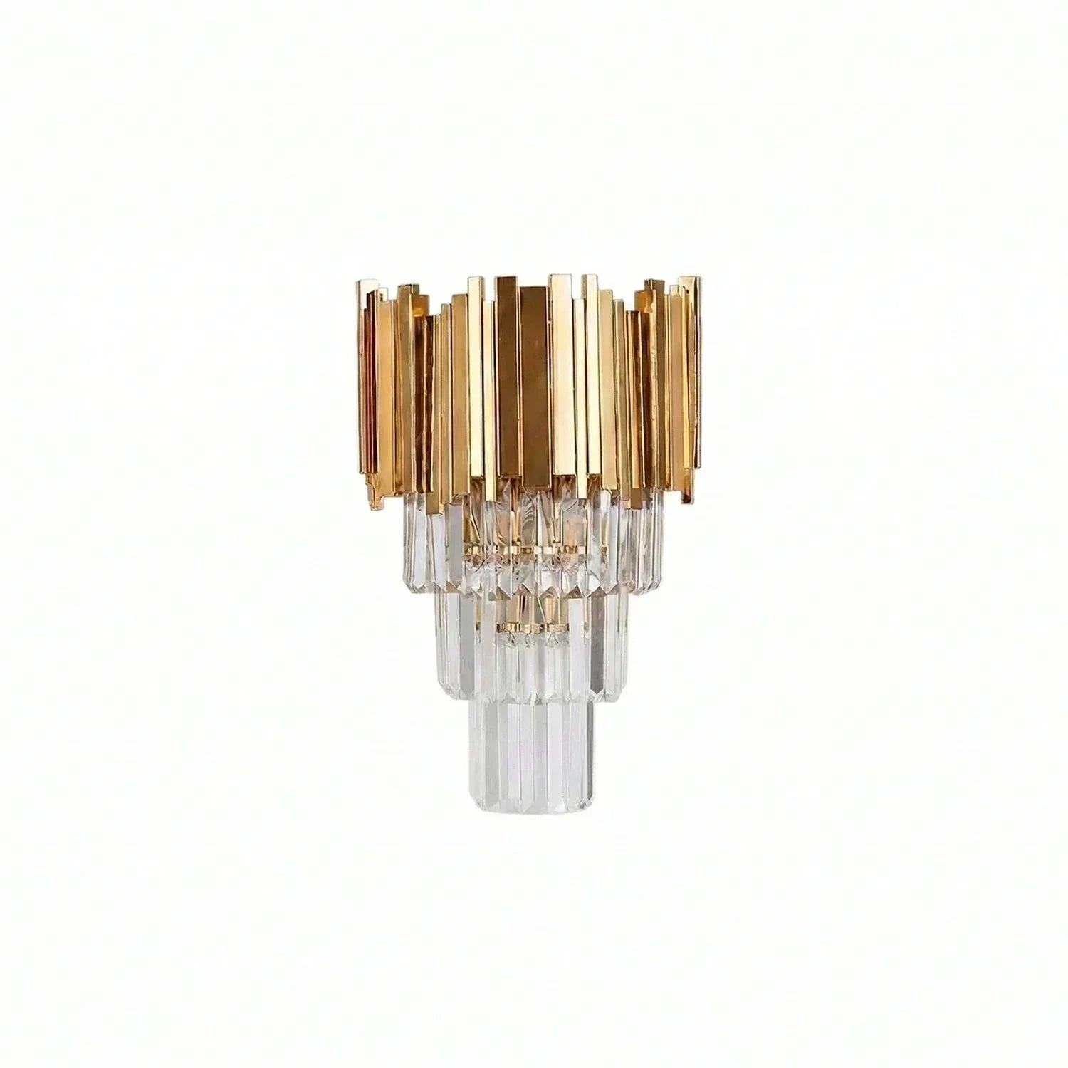 Moktan Sabai Art Deco Crystal Wall Sconce Gold Chrome – Empire Style E12 Dimmable Wall Light