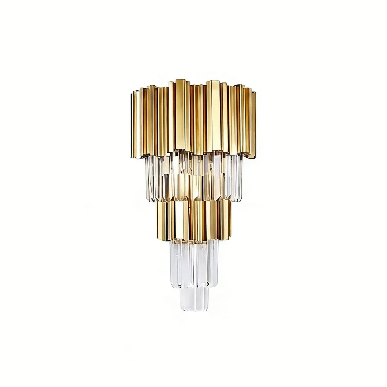 Moktan Sabai Art Deco Crystal Wall Sconce Gold Chrome – Empire Style E12 Dimmable Wall Light