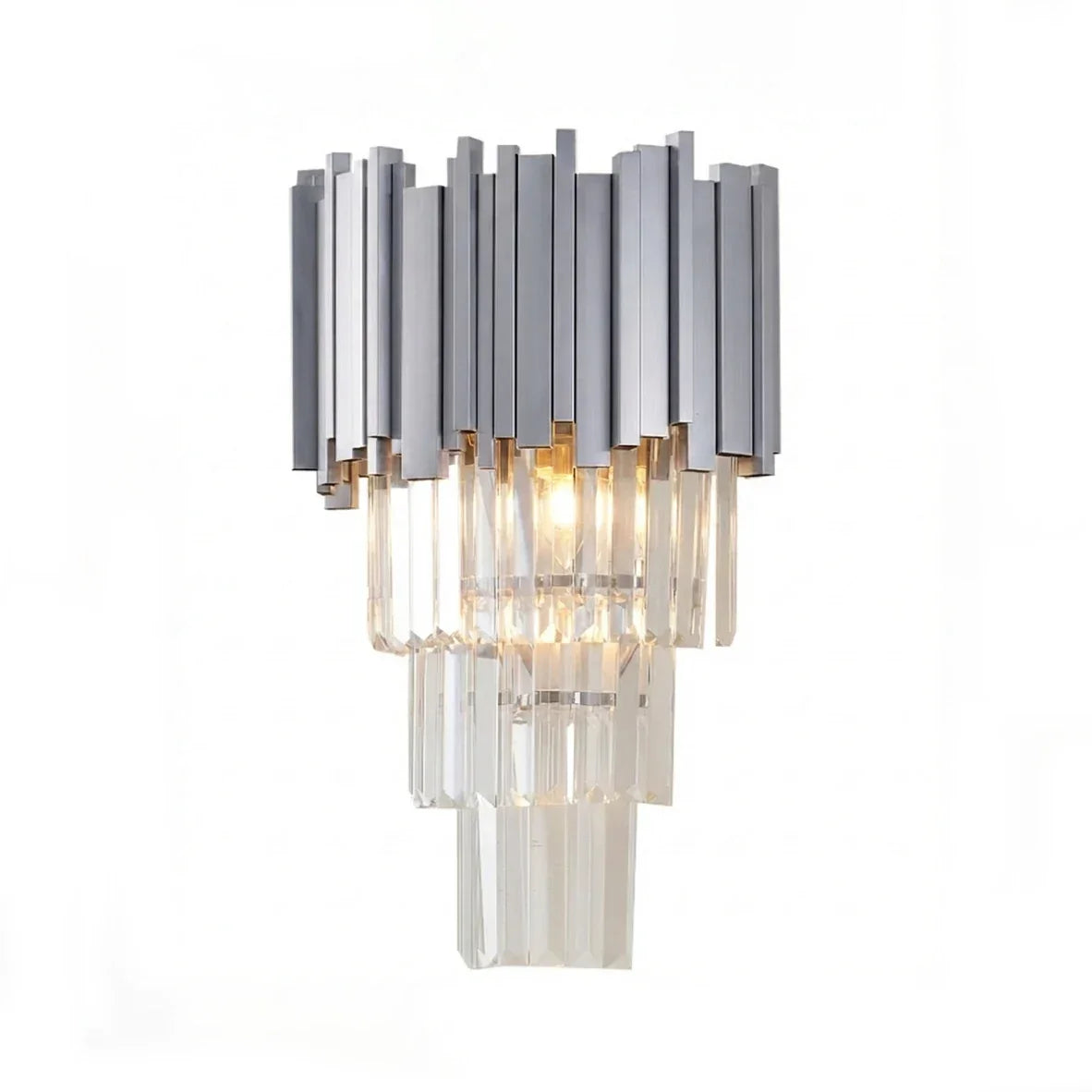 Moktan Sabai Art Deco Crystal Wall Sconce Gold Chrome – Empire Style E12 Dimmable Wall Light
