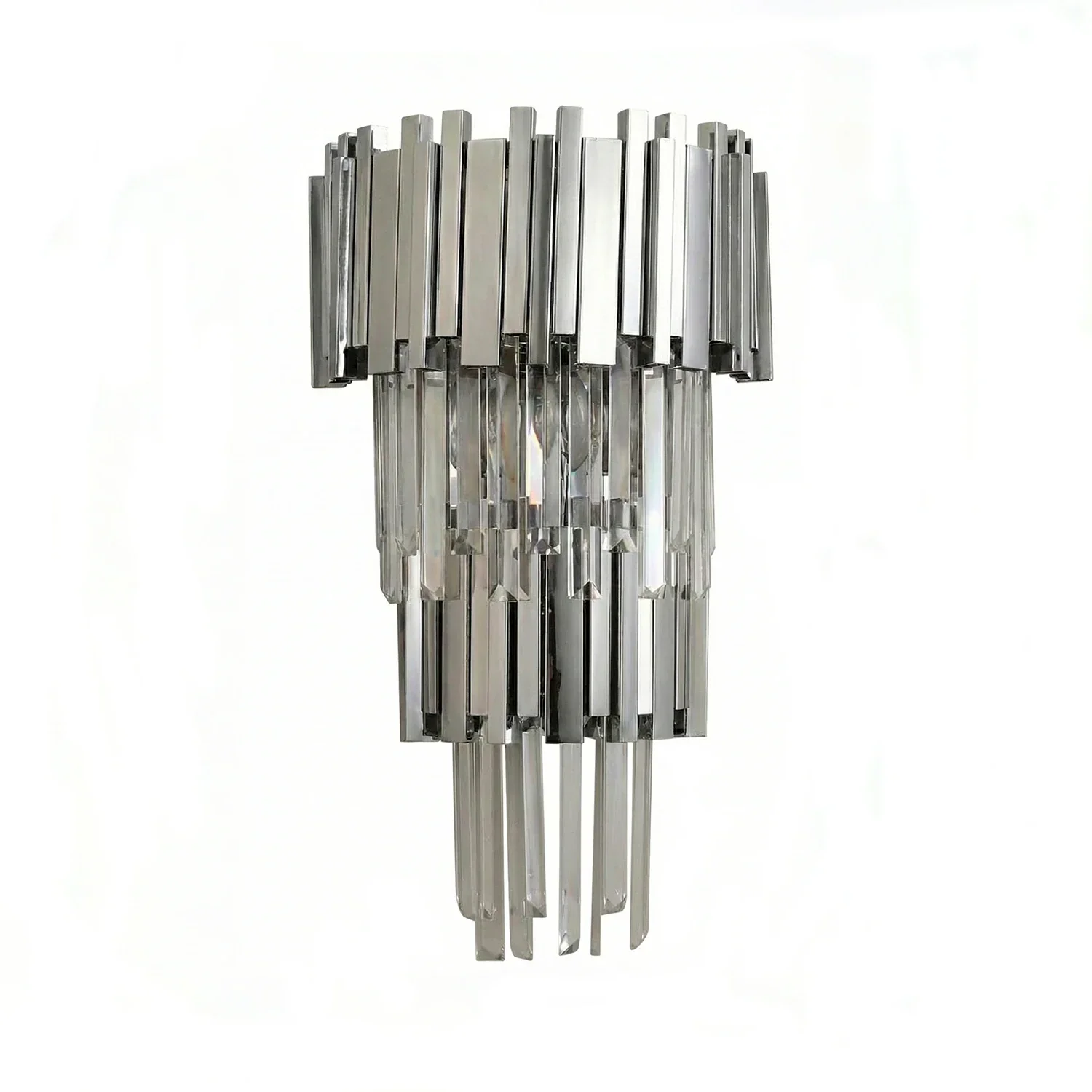Moktan Sabai Art Deco Crystal Wall Sconce Gold Chrome – Empire Style E12 Dimmable Wall Light