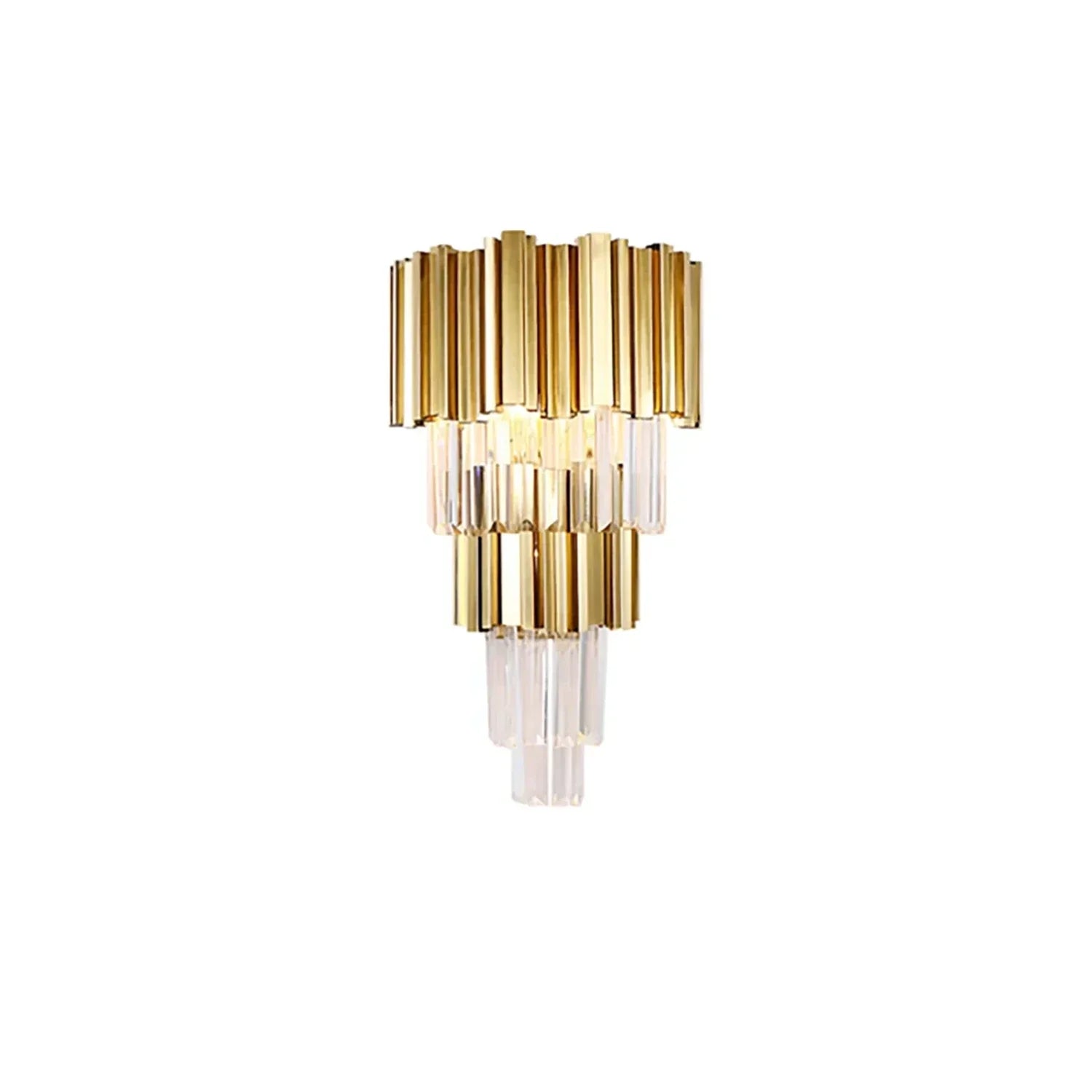 Moktan Sabai Art Deco Crystal Wall Sconce Gold Chrome – Empire Style E12 Dimmable Wall Light