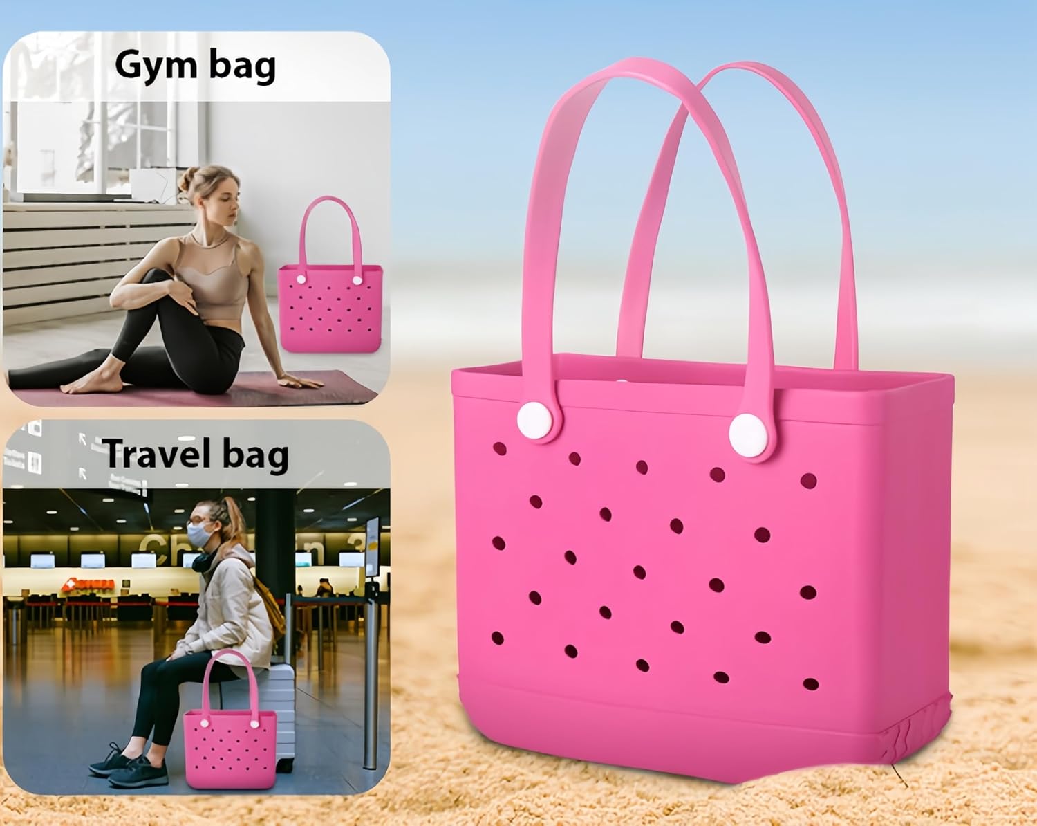 Moktan Sabai Waterproof EVA Beach Tote Bag Large Sandproof Washable Travel Carryall