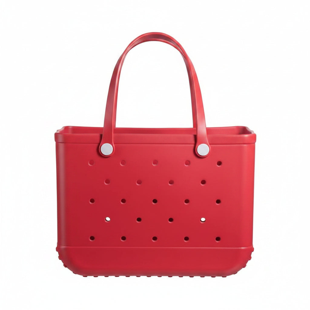 Moktan Sabai Waterproof EVA Beach Tote Bag Large Sandproof Washable Travel Carryall Red L
