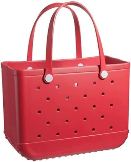 Moktan Sabai Waterproof EVA Beach Tote Bag Large Sandproof Washable Travel Carryall Red L