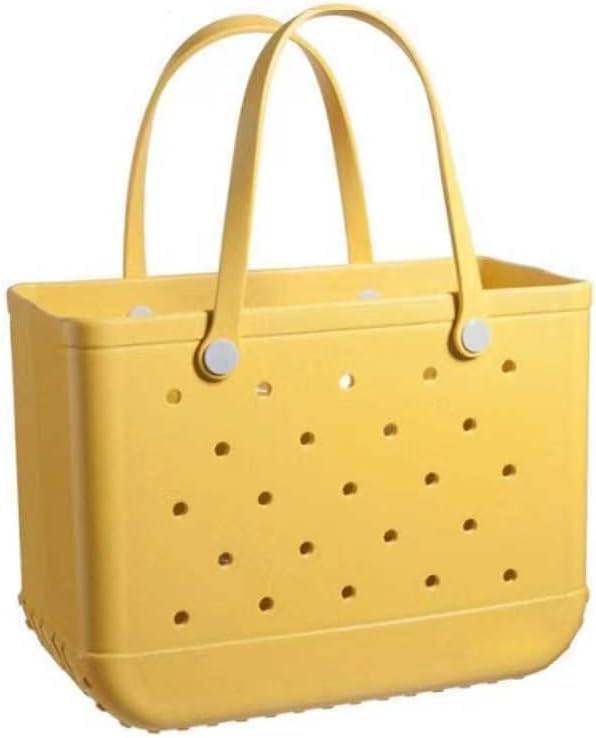 Moktan Sabai Waterproof EVA Beach Tote Bag Large Sandproof Washable Travel Carryall Yellow L