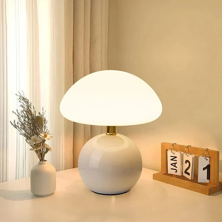 Moktan Sabai French Cream Mushroom Table Lamp
