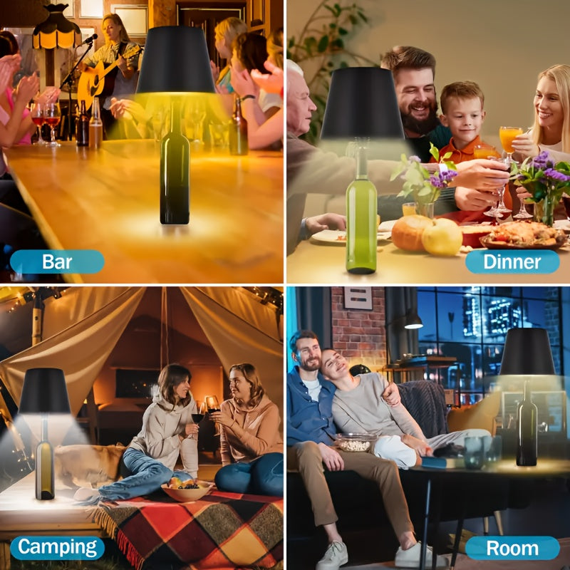 Moktan Sabai Wireless Bottle Lamp – Rechargeable 3-Color Dimmable Touch LED Light for Bars