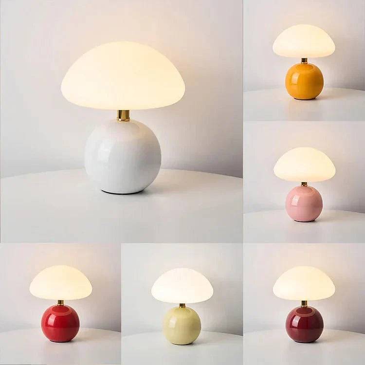 Moktan Sabai French Cream Mushroom Table Lamp