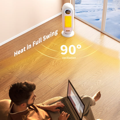 1500W Portable Space Heater with Remote Control, Indoor Electric Heater for Home & Office
