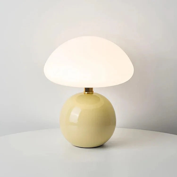 Moktan Sabai French Cream Mushroom Table Lamp Beige