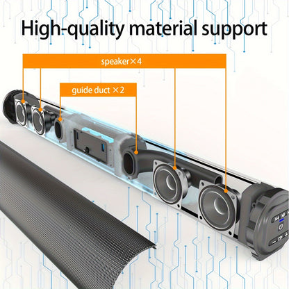 4D Surround Sound Bar with Subwoofer  Wireless & Wired Home Theater Speakers