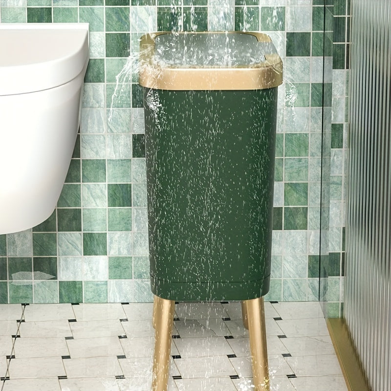 Moktan Sabai 15L Slim Trash Can with Lid Odor Sealing Bathroom Kitchen Bin