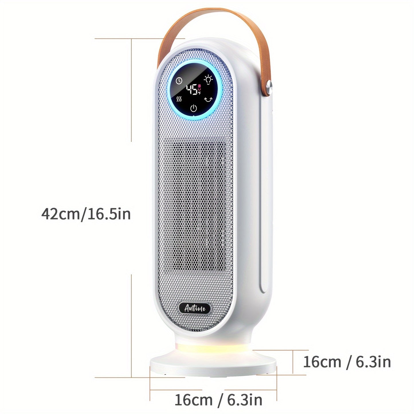 1500W Portable Space Heater with Remote Control, Indoor Electric Heater for Home & Office