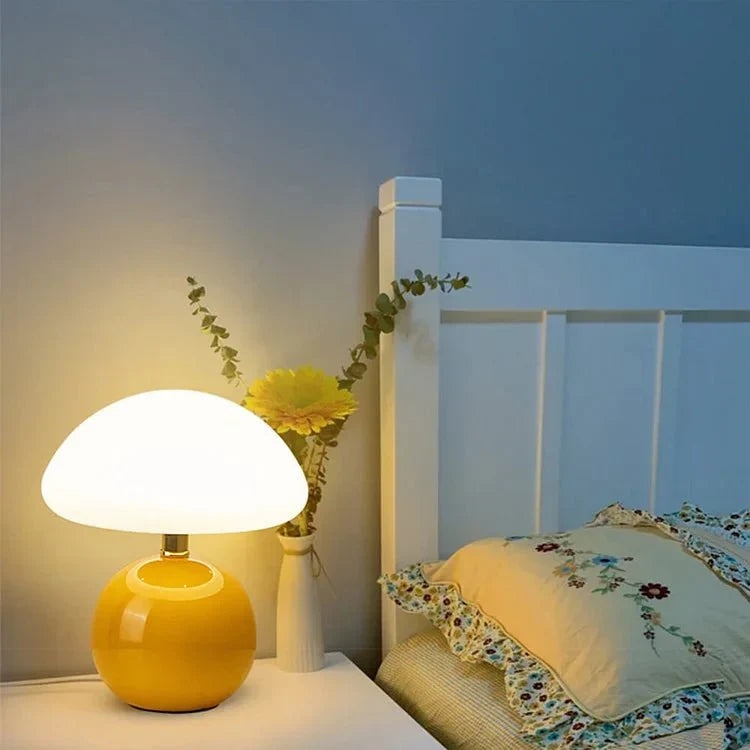 Moktan Sabai French Cream Mushroom Table Lamp