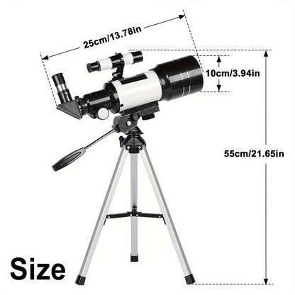 1150X Telescope for Adults, 70mm Refractor with Tripod, Phone Mount, Barlow