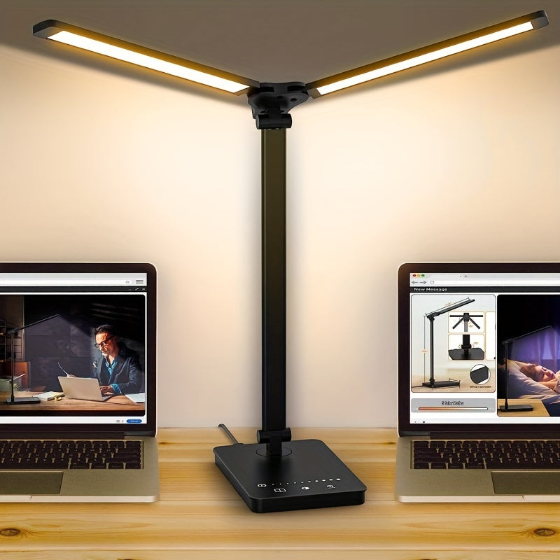Moktan Sabai Adjustable LED Desk Lamp – Touch Dimmable Gooseneck Light for Office & Reading Black