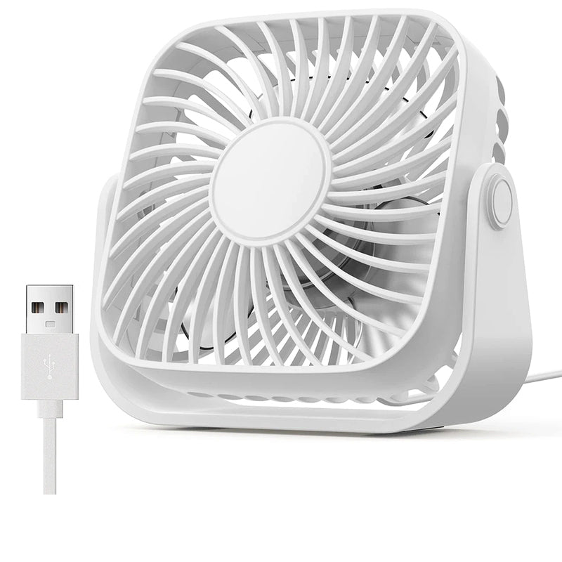 Moktan Sabai Portable Hand Fan | Mini Handheld USB Fan with Efficient Airflow | Perfect for Travel and Desk Use White