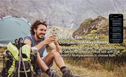 AI Smart Glasses with Real-Time Translation, Music, GPT, and HD Voice Calls