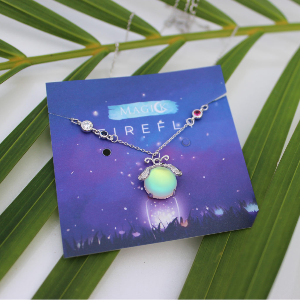 Moktan Sabai Moonstone Firefly Pendant Necklace Sterling Silver Handmade Gemstone Necklace