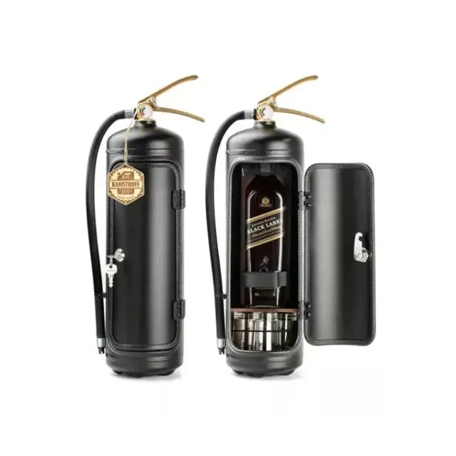 Moktan Sabai Fire Extinguisher Wine Bottle Holder Decorative Whiskey Champagne Bottle Stand Black
