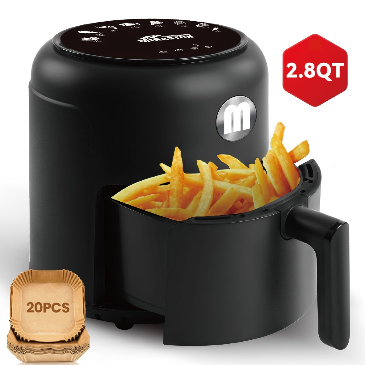 Smart Touch Air Fryer 6.5QT/2.8QT – View Window, 8 Presets, Dishwasher Safe Moktan Sabai