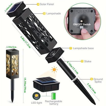 8-Pack Solar Pathway Lights – Motion Sensor, IPX5 Waterproof, Warm/Yellow LED