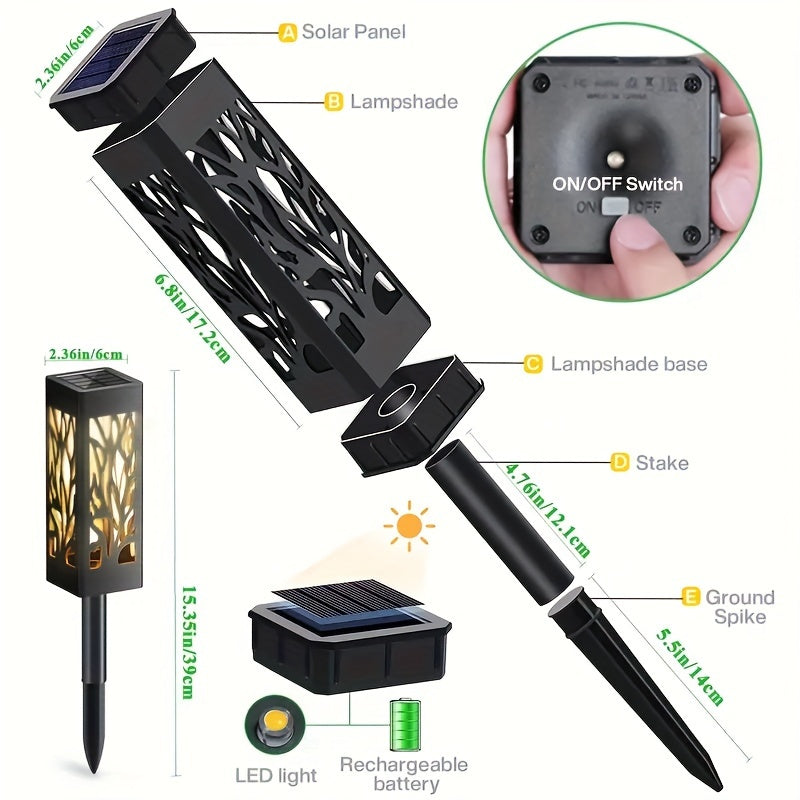 Moktan Sabai 8-Pack Solar Pathway Lights – Motion Sensor, IPX5 Waterproof, Warm/Yellow LED
