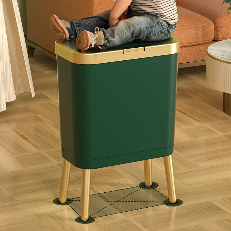 Moktan Sabai 15L Slim Trash Can with Lid Odor Sealing Bathroom Kitchen Bin