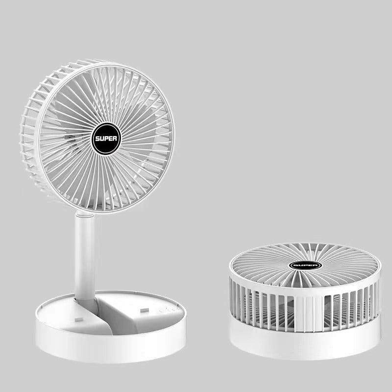 Moktan Sabai Portable Foldable Fan USB Rechargeable 4-Speed 180° Rotation White