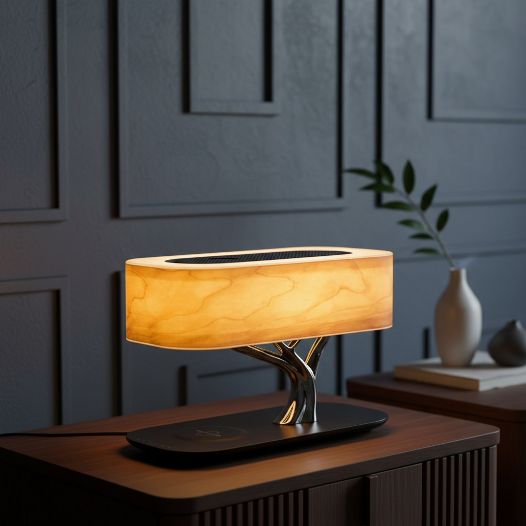 Moktan Sabai 3-in-1 LED Table Lamp Wireless Charger Bluetooth Speaker
